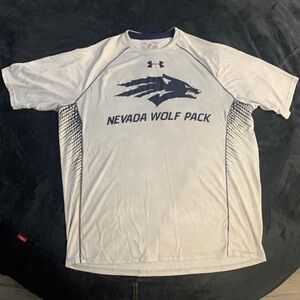 Under Armour White and Navy Nevada Wolf Pack Tee